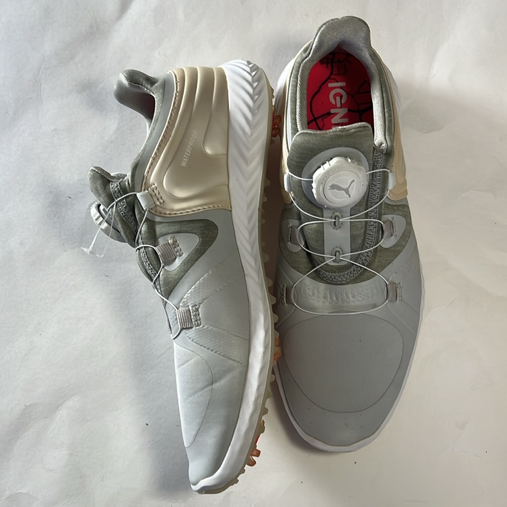 Puma woman’s Ignite Blaze Sport Disc golf shoes white micro adjusting dial sz 7